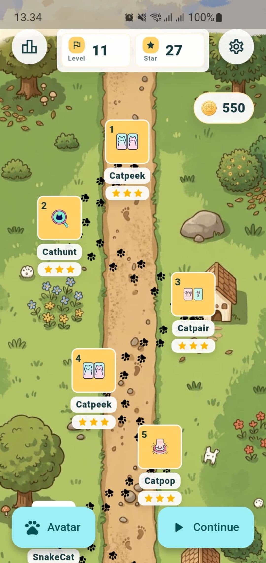 KittyQuest trail map screen